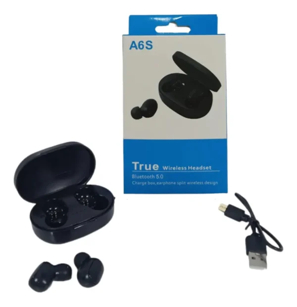 Auriculares Inalámbricos A6S bluetooth Negro - Imagen 5