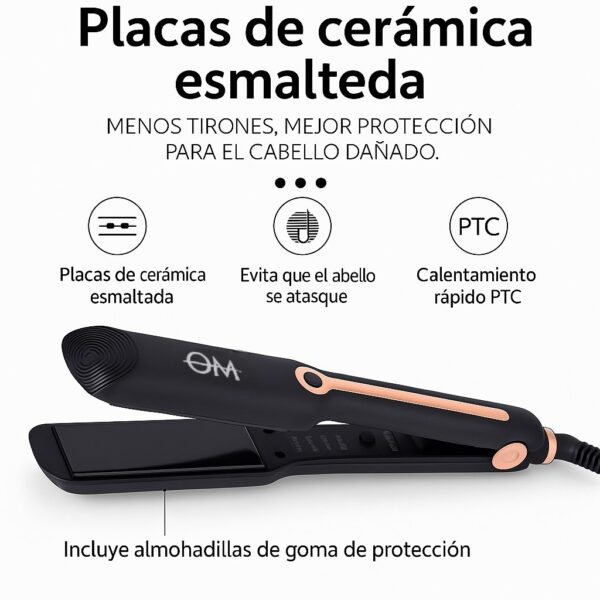 Plancha profesional de cerámica,temperatura ajustable - Imagen 5