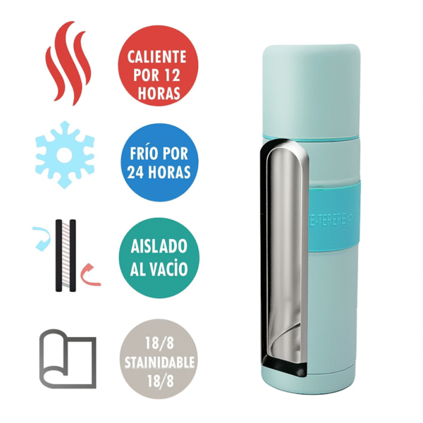 Mate Listo Autocebante Automatico Terere Termo Acero 500 Ml - Imagen 8