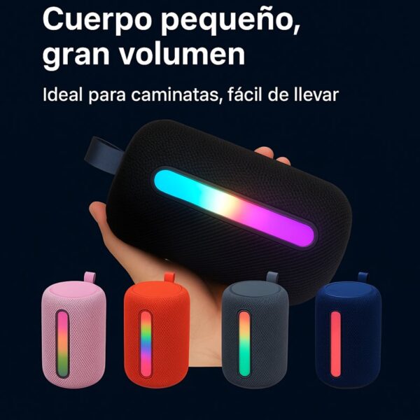 Mini Subwoofer RGB LED TF tarjeta USB altavoz Bluetooth - Imagen 3