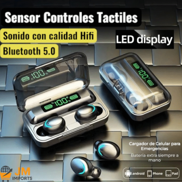 Auriculares Bluetooth In-Ear F9-5 Negro Inalámbricos - Imagen 2